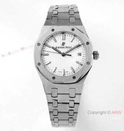 Swiss Replica Audemars Piguet Royal Oak 34mm Women White Textured Dial Watch